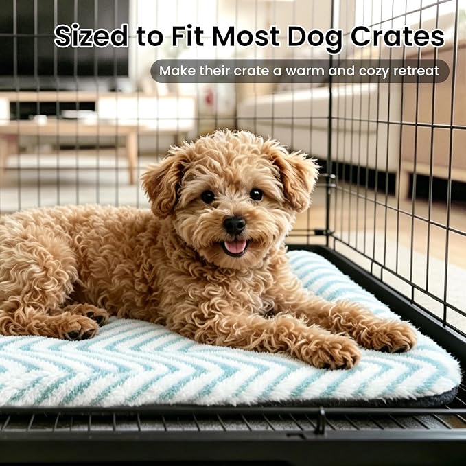 Mora Pets Dog Crate Pad Washable Puppy Dog Bed for Crate Flat Kennel Mat | Soft Dog Cat Bed Mat, Crate Pad for Dog Cages Cozy Sleeping Liner, Dog Pillow Cushion for Small Medium Pets Anti Slip 30 x 19