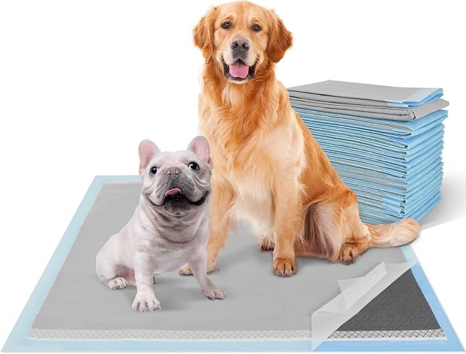 DEEP DEAR Charcoal Puppy Pads 28"x34" (30-Count), Activated Carbon Dog Pads Extra Large, Leak-Proof Pee Pads for Dogs, Super Absorbent Pet Training Pads for Puppies, Piddle Pads for Doggies, Cats