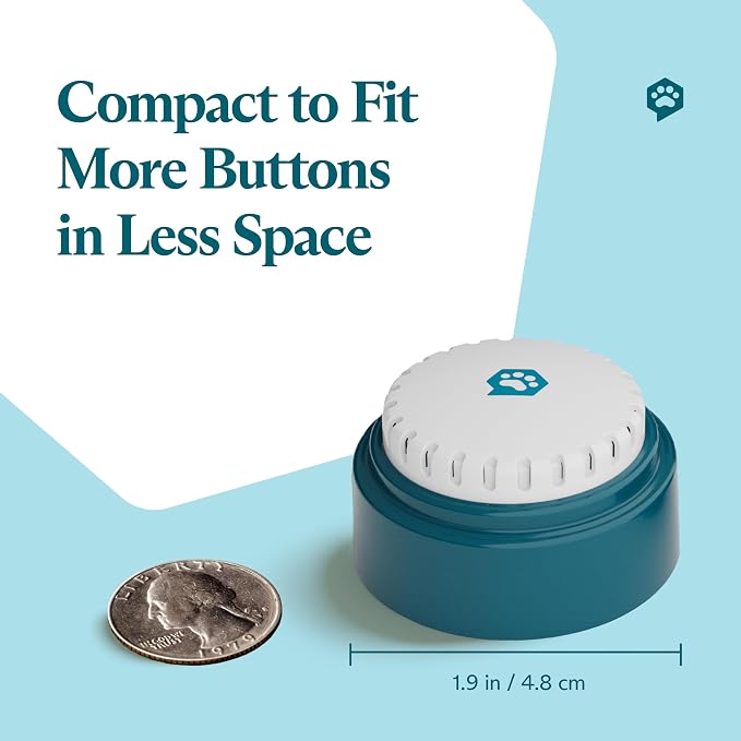 Speak Up Button 6 Pack with Clearer Upward-Facing Sound- 6 Recordable Buttons with Batteries Included & Premium Audio for Dogs & Cats - Easy-to-Press Training Dog Buttons for Communication