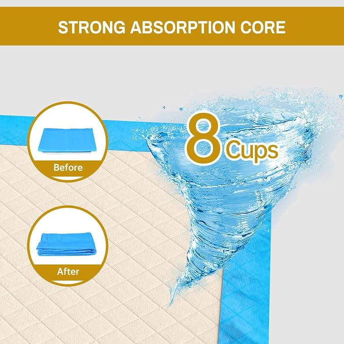 Gardner Pet Ultra Absorbent Thicker Dog Pee Pads Extra Large XL 28"x34" Leak-Proof Odor-Control Blue Puppy Training Pads Full Edge-Wrapping Pad for Dogs, Puppies, Doggie, Cats, Rabbits - 18 Ct