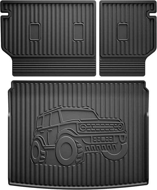 AOMSAZTO Cargo Liner and Backrest Mat for Ford Bronco Sport 2021-2026 | Custom Fit All Weather Trunk Mat Rear Seat Back Cover Car Interior Protection Accessories