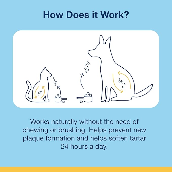 ProDen PlaqueOff Scoopables: Salmon-Flavored Dental Bites for Cats - Natural Kelp Formula for Plaque & Tartar Control, Freshens Breath- 45 Scoops