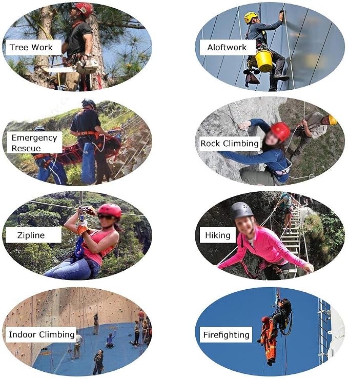 X XBEN Thicken Climbing Harness, Protect Waist Safety Harness Gear, Wider Half Body Harness for Roofing Fire Rescuing Rock Climbing Rappelling Tree Climb