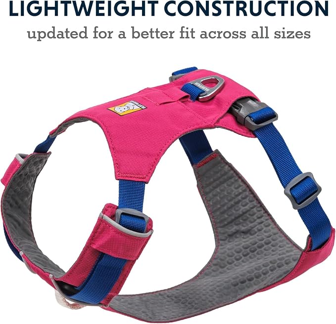 Ruffwear, Hi & Light, Everyday Lightweight Dog Harness, Trail Running, Walking, Hiking, All-Day Wear, Alpenglow Pink, Small