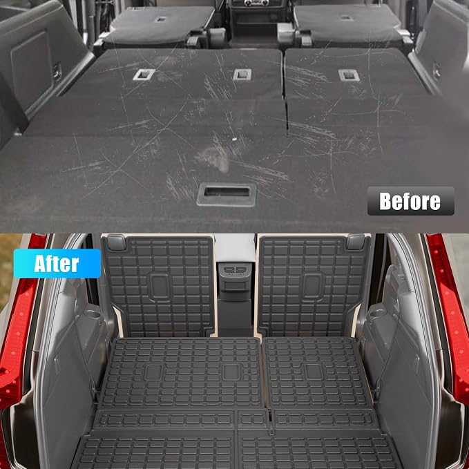 Floor Mats Compatible with 2018-2024 Ford Expedition 7-Seater (Not Fit Max) Cargo Liner Trunk Mat Back Seat Cover 2023 Expedition Accessories (Trunk Mat+2nd&3rd Row Backrest Mats+Floor Mats)