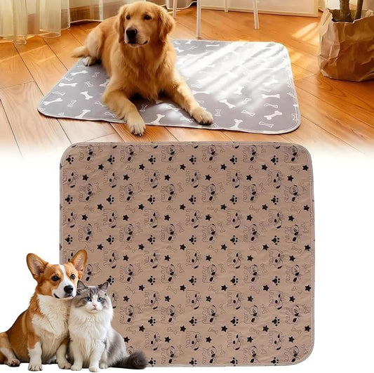 Pee Pads with Pheromones, Elite Pads for Cats, Washable Pee Pads for Dogs, Leak-Proof & Anti-Slip Pet Training Pad for Home & Travel(Brown-B, M: 23.6" × 15.7")
