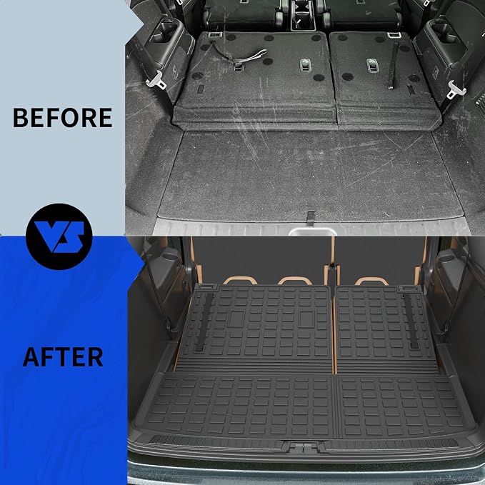 Rongtaod Floor Mats Compatible with 2022-2025 2026 Nissan Pathfinder 7&8 Seats Cargo Liner Cargo Mat Trunk Liner Back Seat Cover 2024 Pathfinder Accessories (Trunk Mat with Backrest Mat+Floor Mats)