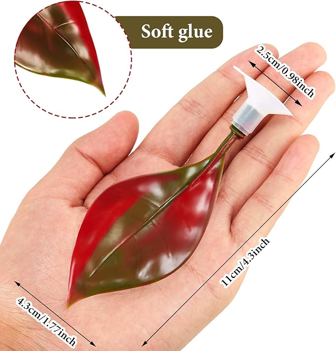 WILLBOND 2 Pcs Red Silicone Betta Fish Bed Leaf Hammock Betta Fish Tank Accessories Decorations for Aquarium Ornaments, Practical Resting Spot, Comfortable and Safe