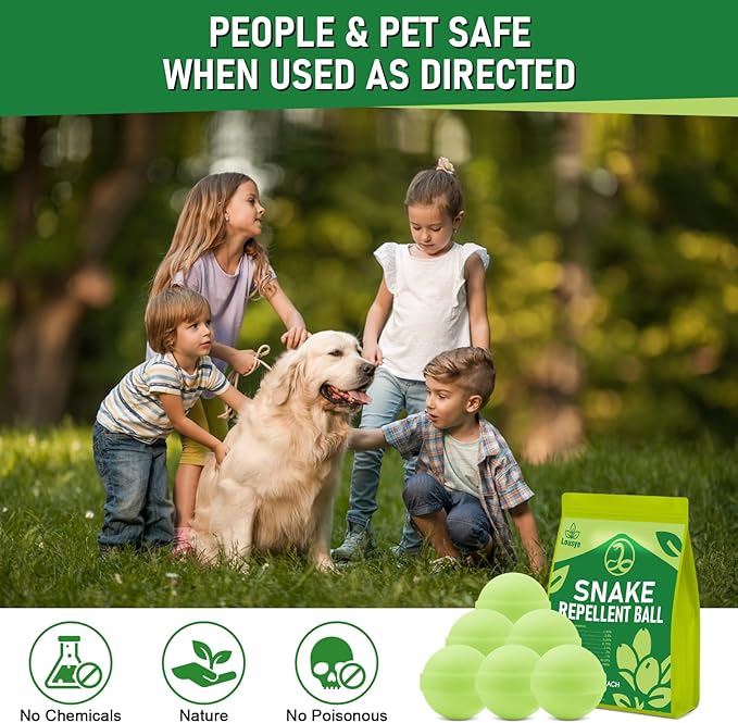 12 Pack Snake Repellent for Yard,Snake Away Repellent Outdoors,Moth Balls for Outdoor Use,Snake be Gone for Lawn Garden to Repels Snakes and Other Pests (Mint)
