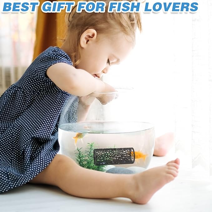 2Pcs Black Betta Aquarium Decoration, Betta Fish Tank Accessories Decoration with Suction Cup, Hidden Decor Habitat Toys for Shrimp Breeding Small Fish Playing & Resting