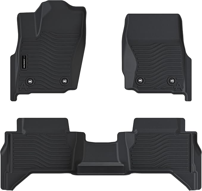 Auxko All Weather Floor Mats for Toyota Tacoma Double Cab 2024-2026 SR SR5 TRD Limted (Gas Only not Hybrid) TPE Liner Accessories Odorless Anti-Slip Interior Mat for 4th Gen Tacoma 4 Door Black