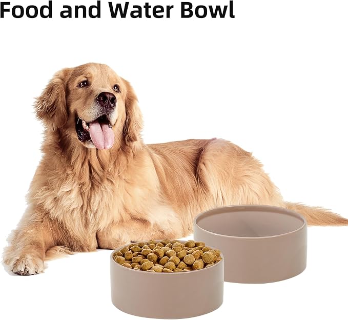 Havniva Ceramic Dog Bowls, Dog Food and Water Bowl Set, Dog Water Bowl | 8.3” Ceramic Dog Food Bowls with Non-Slip Rubber Base, Large Capacity, Dog Feeding Bowls for Large Dogs