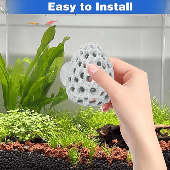 HINGTAI Shrimp Dome Hide Betta Habitat Fish Tank Tunnel with Suction Cup Aquarium Fish Cave Hideout Ornament Accessories for Shrimp Guppy Hiding Resting White