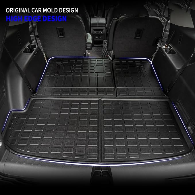 Rongtaod Cargo Mat Compatible with 2018-2023 Chevrolet Traverse (Fit 2024 Traverse Limited) Trunk Mat Trunk Liner Cargo Liner Back Seat Cover 2023 Chevy Traverse Accessories (Backrest Mats+Trunk Mat)