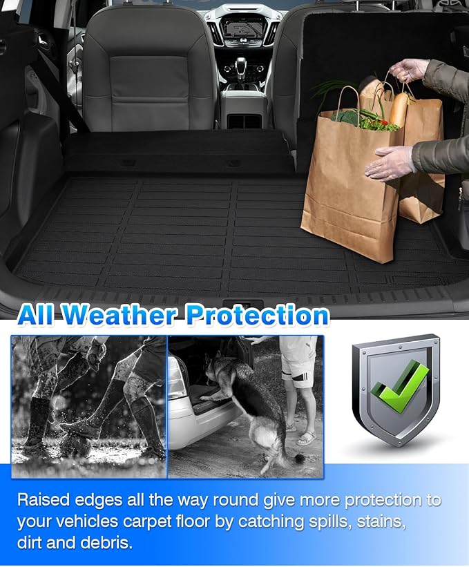 Cartist Cargo Liner Custom Fit for Ford Escape 2013-2019 Accessories All Weather Trunk Mat Carpet Protection TPE Odorless