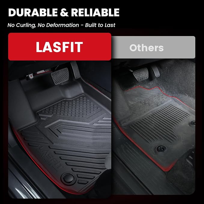 LASFIT Floor Mats for Honda HRV 2027 2026 2025 2024 2023 Sport/LX/EX-L (Gasoline & Hybrid) & for Acura ADX 2025-2026, All Weather TPE Custom Fit HR-V Floor Liner, 1st & 2nd Row, Black