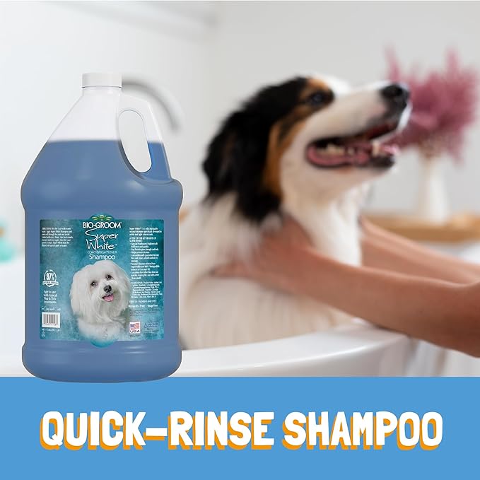 Bio-Groom Super Whitening Dog Shampoo - Whitening Pet Shampoo, Dog Bathing Supplies, Puppy Wash, Dog Grooming Supplies, Cruelty-Free - 32 fl oz 1-Pack
