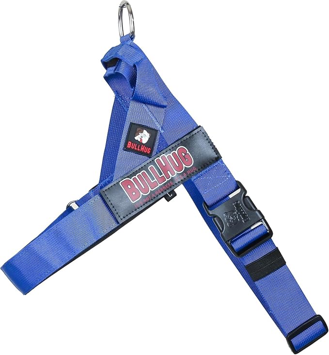 Adjustable Dog Harness– No Pull, No Choke – for English Bulldogs, French Bulldogs, Pugs & Broad-Chested Breeds – Easy, Safe Walks (Royal Blue, XL)