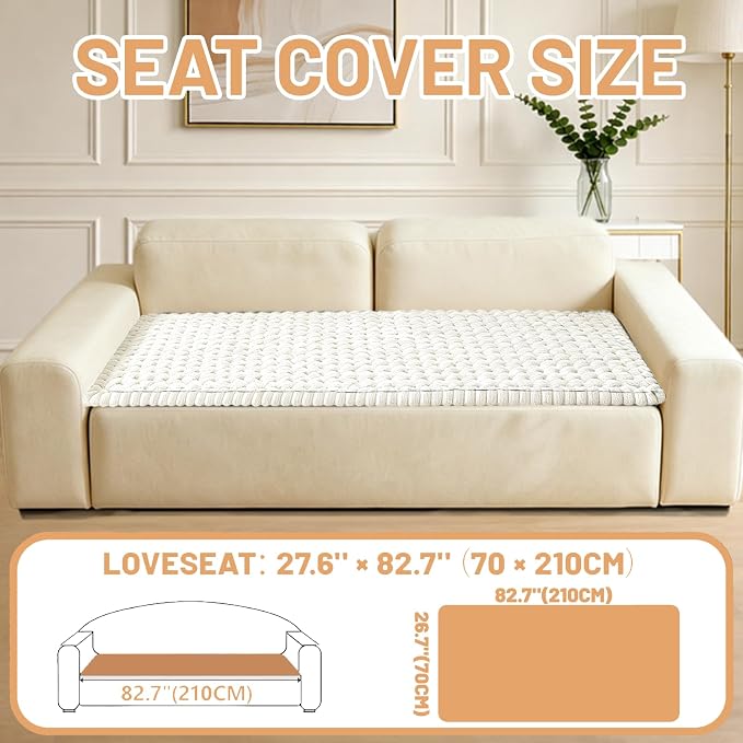 Waterproof Couch Cover for Dogs Washable,Nonslip Fuzzy Durable Pet Friendly | Soft Slipcovers for 3 Cushion Sofa Cover,Plush Thick Protector Fits Mat Bed Leather & Fabric Couches (Beige 27.6"x82.7")