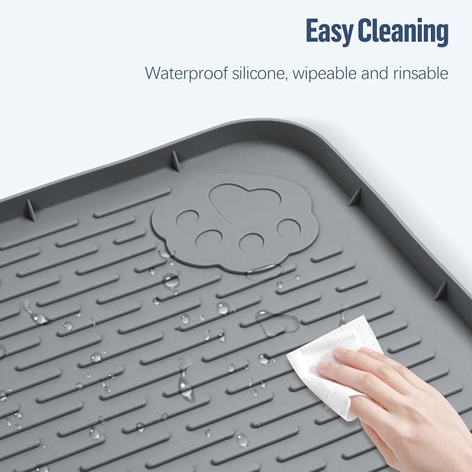 Pee Pad Holder for Dogs 40''x40'' Silicone Puppy Pee Pad Tray, Dark Grey | Extra Large Dog Potty Tray Leak-Proof, High Edge, No Spill Training Pads for Floor Protection, No Pee Pads