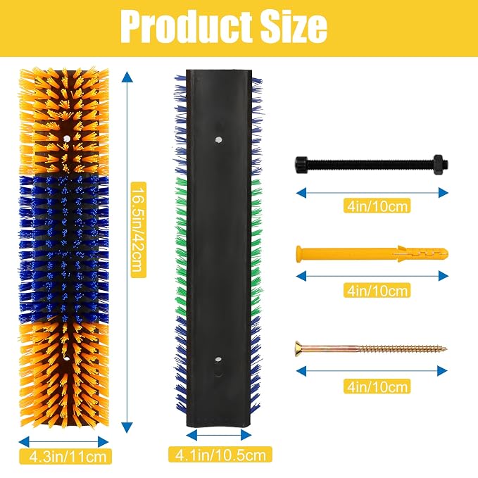 Livestock Scratch Brush, 4-Pack for Horse Grooming | Relief Self-Grooming Goat Scratcher Help Stay Comfortable on the Back of Livestock Cattle Scratch for Goat, Cow, Sheep