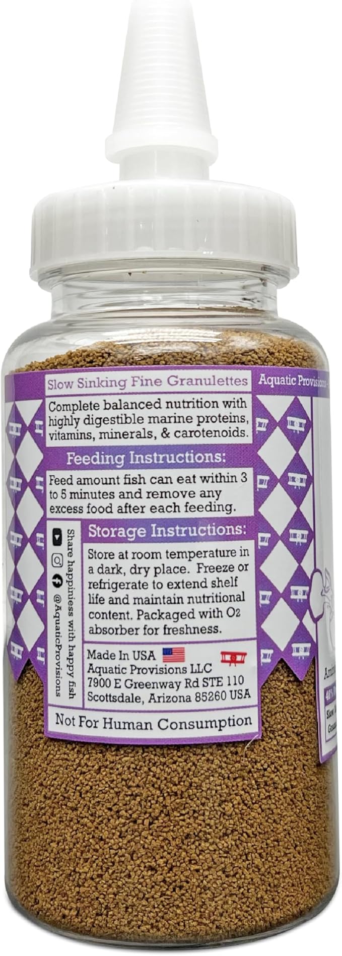 Aquatic Provisions Guppy Granulettes Fish Food 3.17 oz, for Guppies and Livebearer Freshwater Aquarium Species