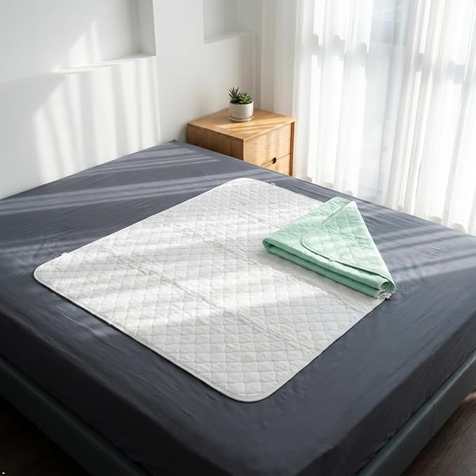 Washable Waterproof Bed Pads, Extra Absorbent 34”x52” (2 Pack | Anti Slip, Mattress and Furniture Protectors, Breathable, reusable underpads for Incontinence,Adults, Elderly, Kids, Pets