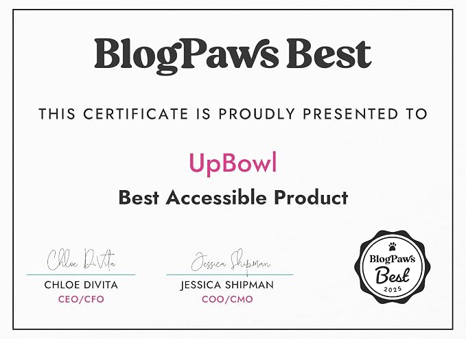 UpBowl™ No Bend Pet Bowl Kit – Pole & 2 Bowls | Easy Lift, Fill & Place Dog or Cat Bowls Without Bending