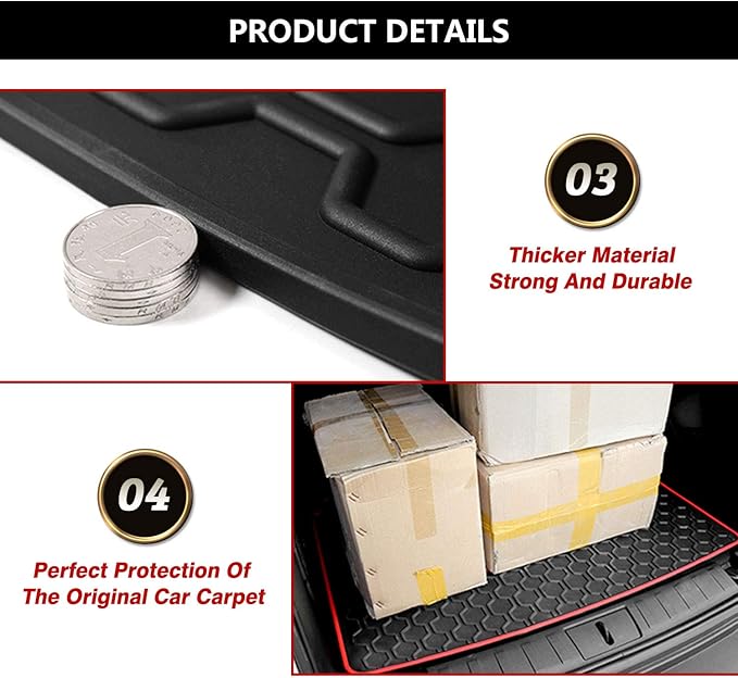 Cartist Cargo Liner Compatible with 2015-2024 Jeep Renegade Trunk Mat Car Rear Boot Liner