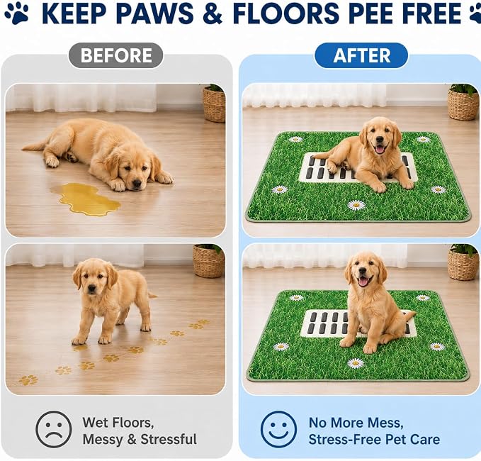 Aitmexcn Washable Pee Pads for Dogs, 2 Pack Lawn Puppy Pads, 31'' x 36'' | Highly Absorbent, Waterproof Layer, Machine Washable, Non-Slip Bottom, For Puppy Training and Crates