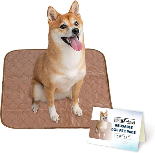 Reusable Dog Pee Pads, Washable Waterproof Puppy Training Pad 20x27 | Washable waterproof pee pads for dogs & puppies. Super absorbent, leak-proof, reusable 100+ washes with rounded corners.