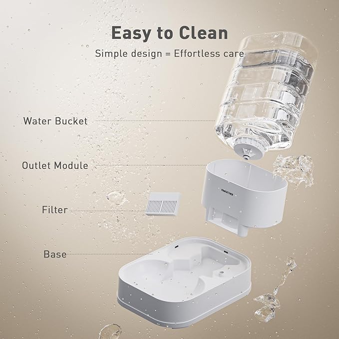 Distributeur d'eau pour chien et chat automatique par gravité 3,78 L avec 6 filtres