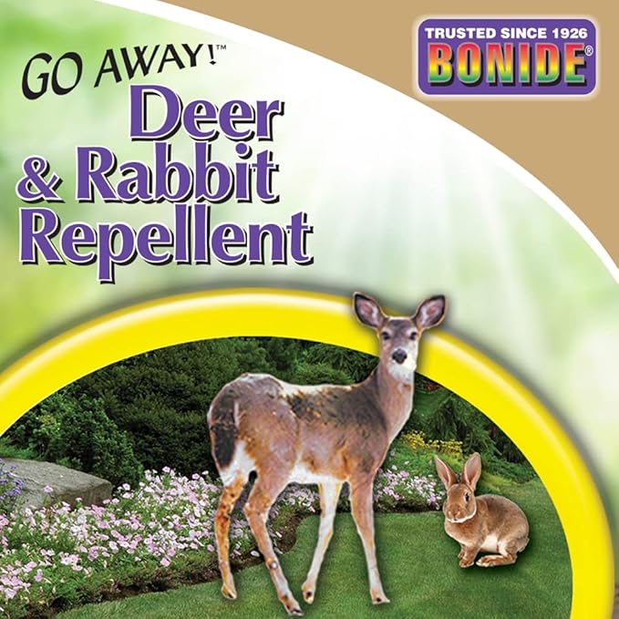 Bonide Go Away! Deer & Rabbit Repellent Granules, 3 lb. Ready-to-Use, Deter Deer from Garden, Flowers & Plants (Pack of 2)