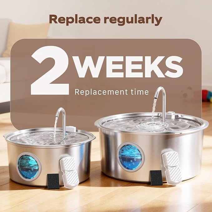 GROOKPET Dog Water Fountain Filters: 12 Dog Fountain Filters - Pet Water Fountain Filters Replacement - Including 6 Filters + 6 Sponges - Suitable for GROOKPET Dog Water Fountain for Large Dogs