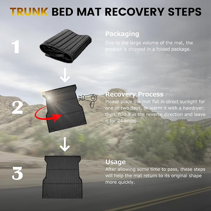 Truck Bed Mat for Toyota Tacoma 5FT 2024 2025 2026, All Weather Bed Liner for Tacoma Accessories, Heavy Duty Bed Mats, Car Accessories