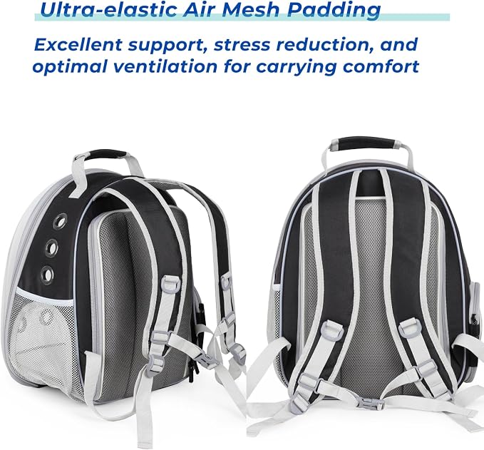Expandable Cat Backpack Carrier for Large Cats & Small Dogs - Airline Approved Pet Bubble Backpack with Dual-Side Expansion, Perfect for Travel, Hiking & Outdoor Adventures, Up to 16lbs