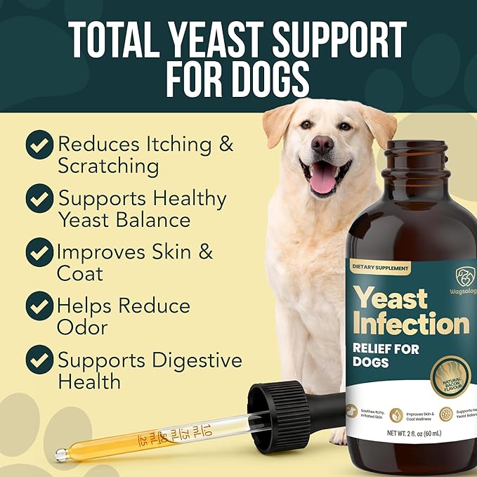 Yeast Infection Treatment for Dogs Drops (7 in 1 Formula) Soothes Itchy & Irritated Skin, Improves Skin and Coat, Dog Yeast Infection Treatment & Anti Yeast Drops for Dogs