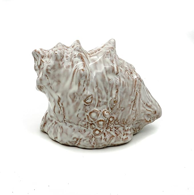 Aquarium Decorations Cave Ceramic Sea Shell Decor, Rock Cave Decor for Shrimp Cichlid Hiding Fish Tank (Sea Shell A)