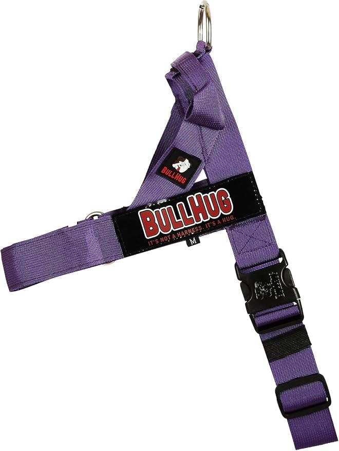 Adjustable Dog Harness– No Pull, No Choke – for English Bulldogs, French Bulldogs, Pugs & Broad-Chested Breeds – Easy, Safe Walks (Violet, Medium)