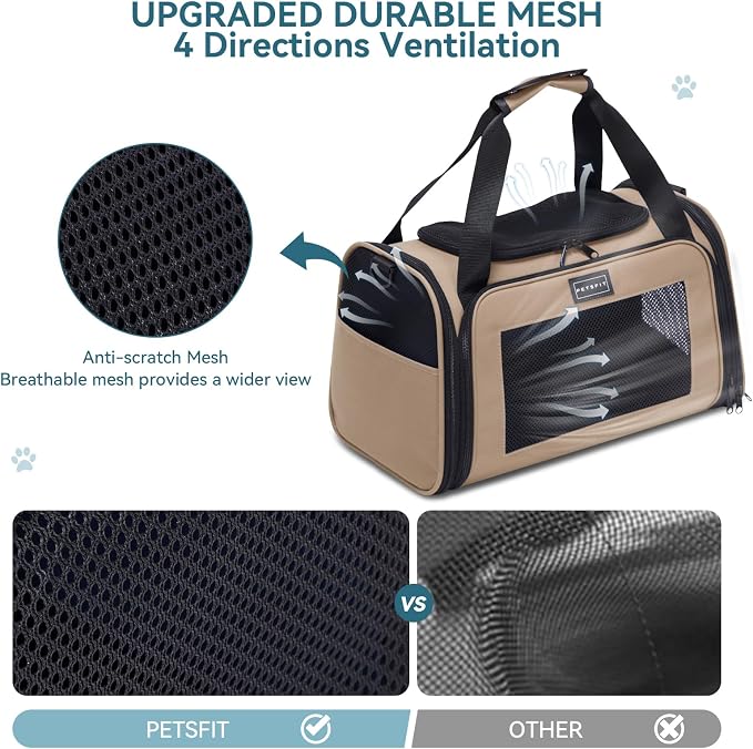 PETSFIT Soft-Sided Cat Carrier for Medium Cats up to 25 lbs