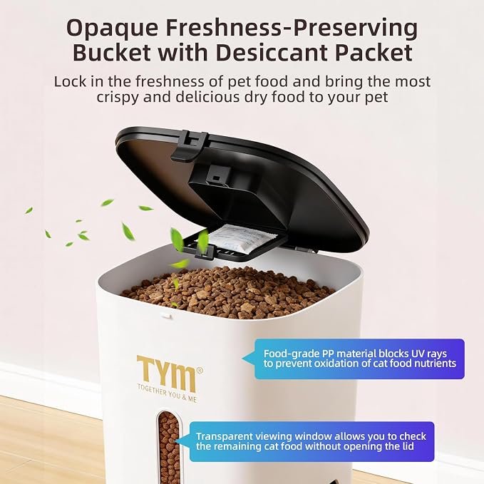 7L Automatic Cat Feeder, WiFi Timed Food Dispenser for Cats Small Pets | Large Capacity | Programmable | 2–4 Weeks Food Storage | Weight / Diet Control | Stainless Steel Bowl | Dual Power Supply
