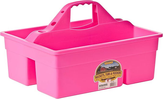 Little Giant® Plastic DuraTote | Horse Grooming DuraTote | Durable Tote Box Organizer with Easy Grip Handle | Extra Thick Sidewalls | Hot Pink