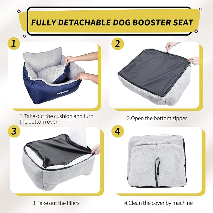 Dog Car Seat for Small Dogs & Cats Under 25 lbs, Blue