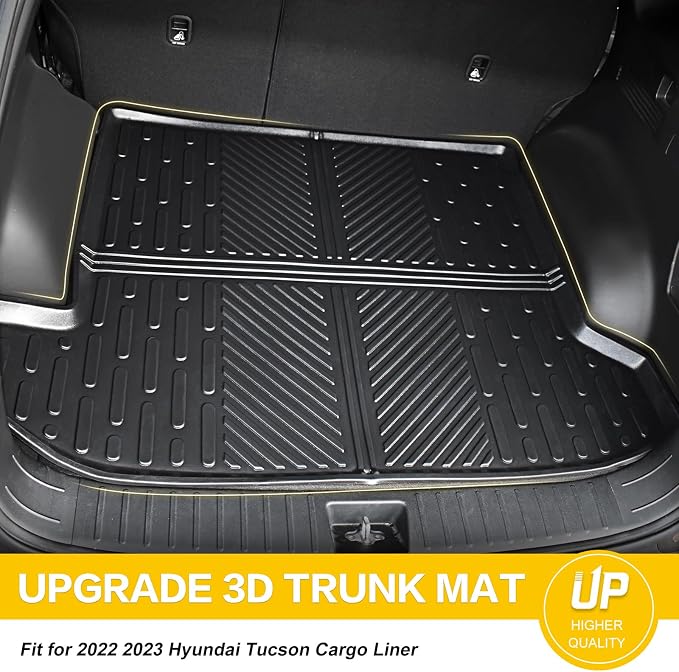 Rear Cargo Mat for 2022-2025 Hyundai Tucson (Fit with Optional Bose Premium Audio System Only) All Weather Trunk Mat Cargo Liner for Hyundai Tucson Black(Not fit PHEV or N Line)