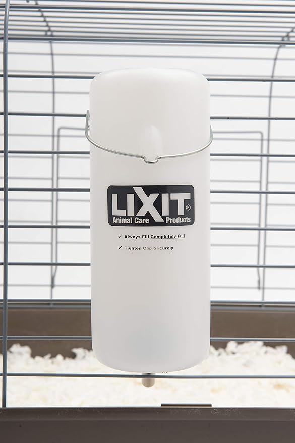 Lixit Widemouth Cage Water Bottles for Rabbits, Ferrets, Guinea Pigs, Rats and Other Small Animals. (White, 32 Ounce)