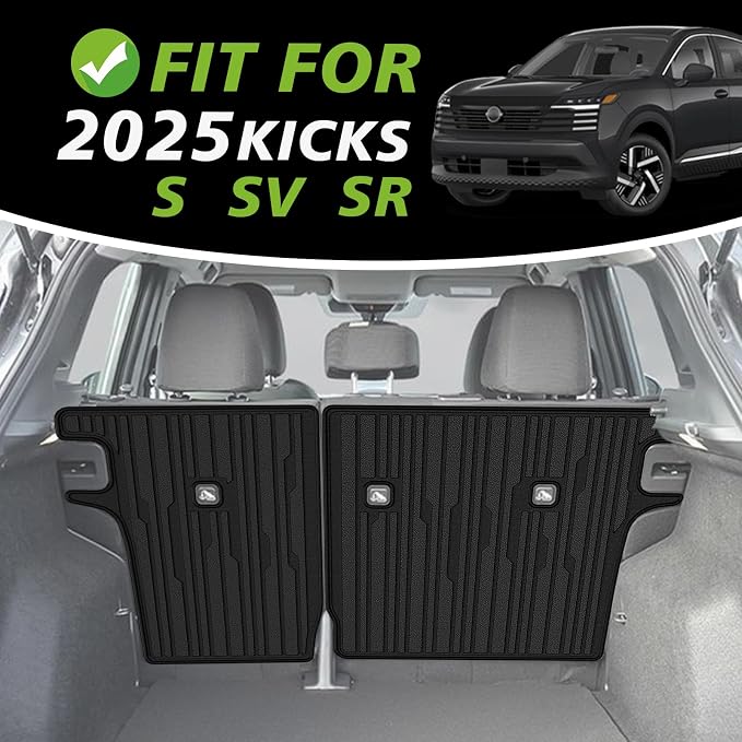 TripleAliners Backrest Mats All Weather Liners Compatible with 2025 2026 Nissan Kicks Interior Accessories TPE Second Row Seats Back Cover Custom Fit Protection Car Liner
