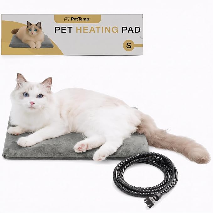Pet Heating Pad for Cats Dogs Indoor & Sheltered Outdoor Waterproof Heated Cat Bed Heated Dog Bed Chew Resistant Cord Constant Temperature Gray 16 x 13 Inch