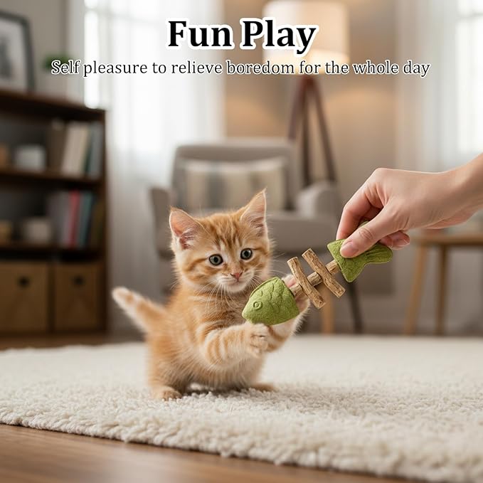 3-Piece Fishbone Cats Purrident Cat Dental, Purrident Cat Chew, Purrident for Cats, Dental Health for Cats, Natural Teeth Cleaning Stick, Apply to for Indoor Cats and Kittens(Mxed Flavor)