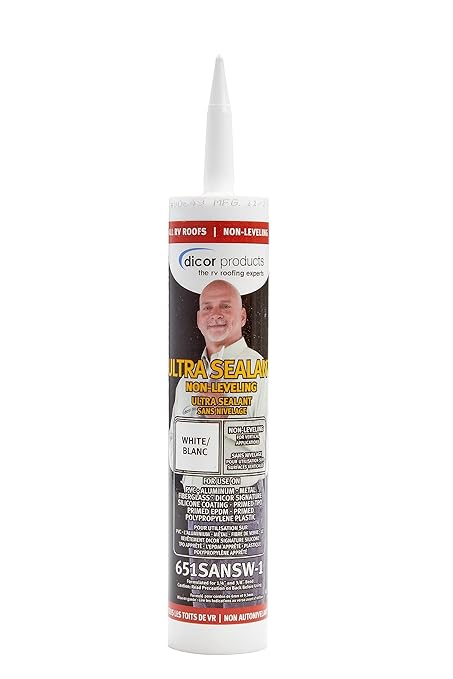 Dicor 651SANSW-1 NON-Leveling Ultra Sealant System - 10.1 Oz, White, High Performance, Non-Yellowing, Fast Curing, Durable, Highly Compatible, UV Stabilized
