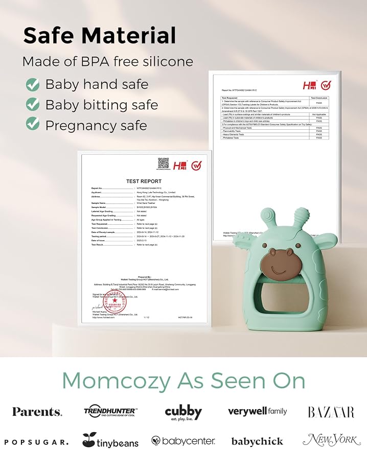 Momcozy Baby Kit, Baby Shower Gift Must-Haves & Registry Essential Kit | Grooming & Cleansing Care Set for Newborn, Electric Nail File, Teether, Bath Brush, Cradle Cap Brush, Comb, Finger Toothbrush